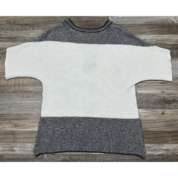 Christopher & Banks Womens Black White Tassel Pullover Sweater Short Sleeve XL - Picture 6 of 14